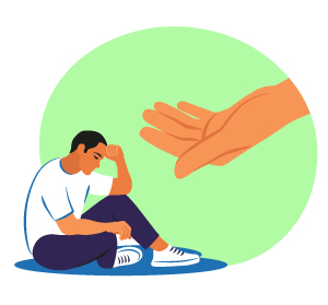 man sitting on the floor with a hand reaching out in a supportive gesture emotional support for mental health five ways to help